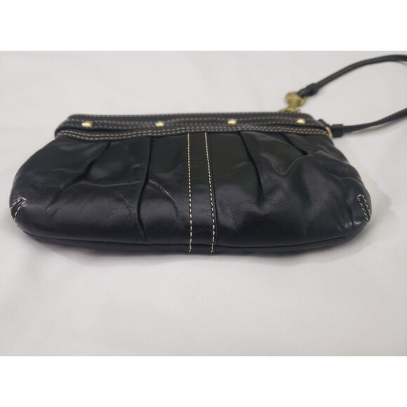 Vtg. Coach Ergo Hampton Studded Belted Leather Hobo Wristlet — Black - Picture 8 of 11